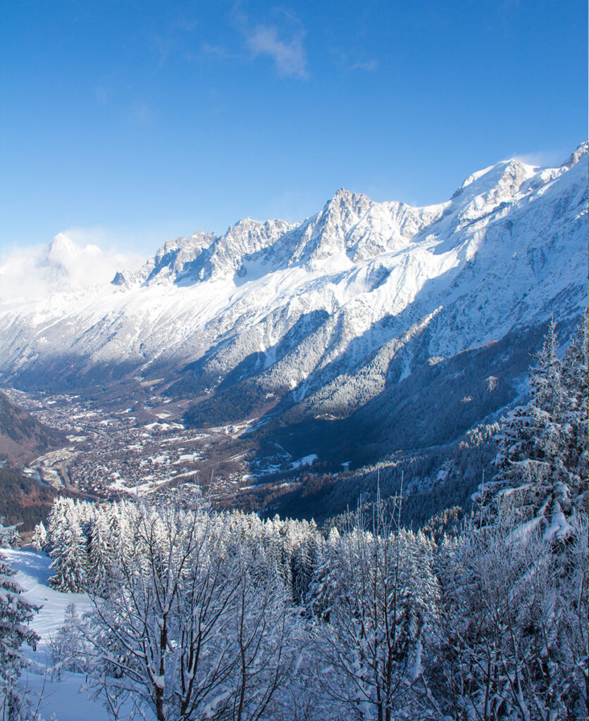 Photo de la station de ski Le Prarion aux Houches, sous la neige